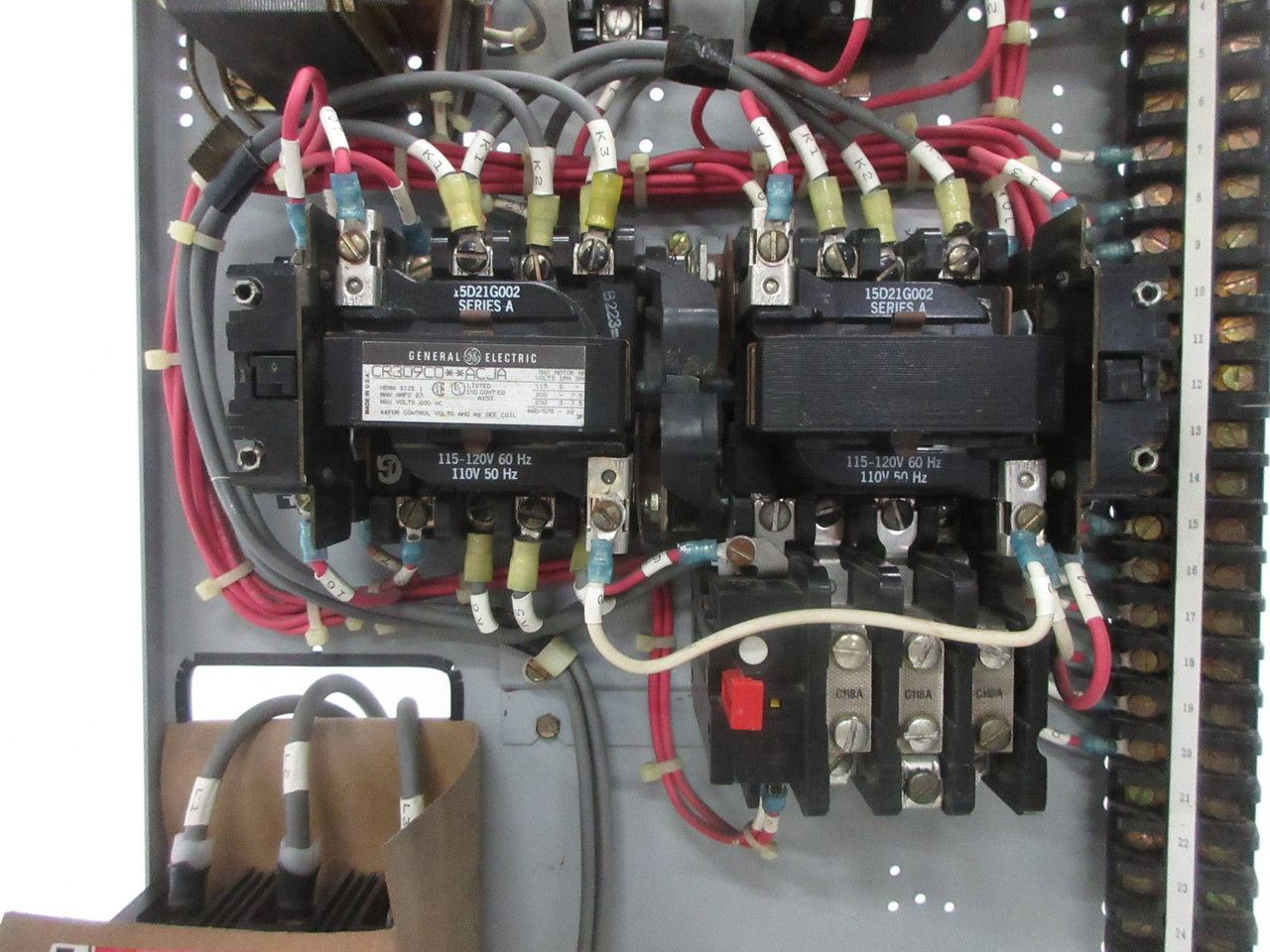 GE 8000 Size 1 Reversing Starter 3 Amp TEML Breaker 24" MCC Bucket Sz1 Rev. 3A (TK4265-72)