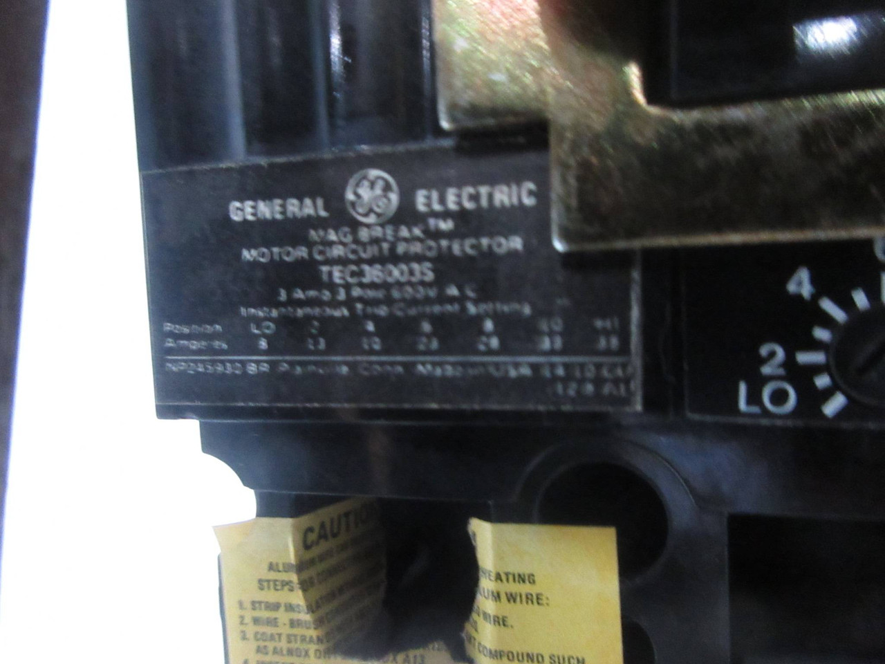 GE 8000 Size 1 Reversing Starter 3 Amp TEC Breaker 24" MCC Bucket No Red Knob (TK4269-23)