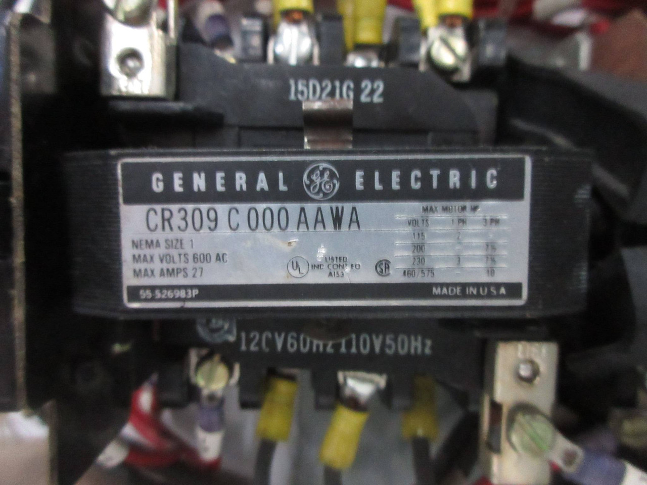 GE 8000 Size 1 Reversing Starter 3 Amp TEC Breaker 24" MCC Bucket No Red Knob (TK4269-23)