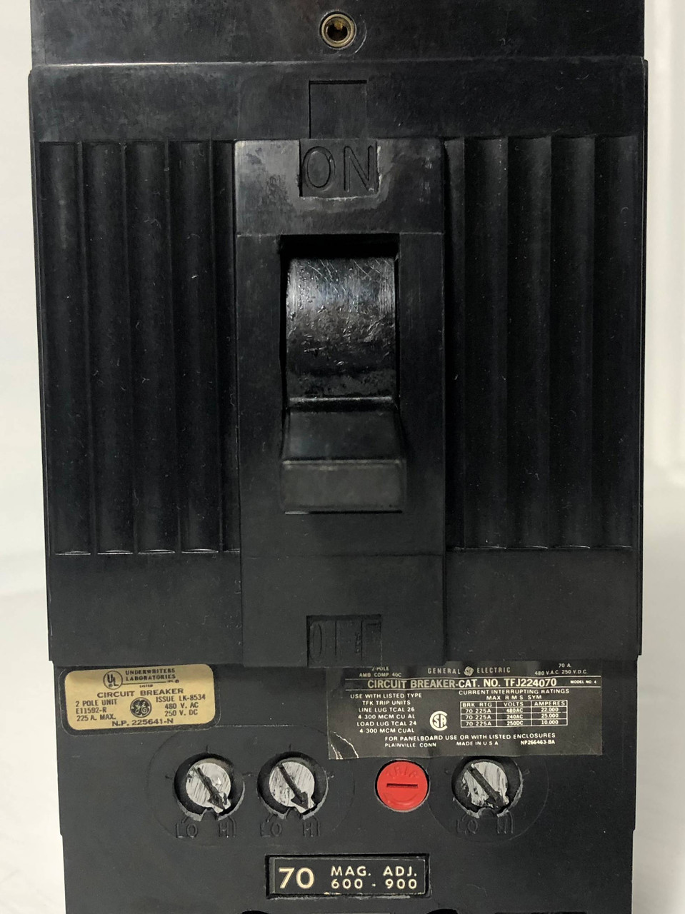 GE TFJ224070 70A Circuit Breaker 2 Pole 480 VAC Mod 4 70 Amp General Electric (EM3056-1)