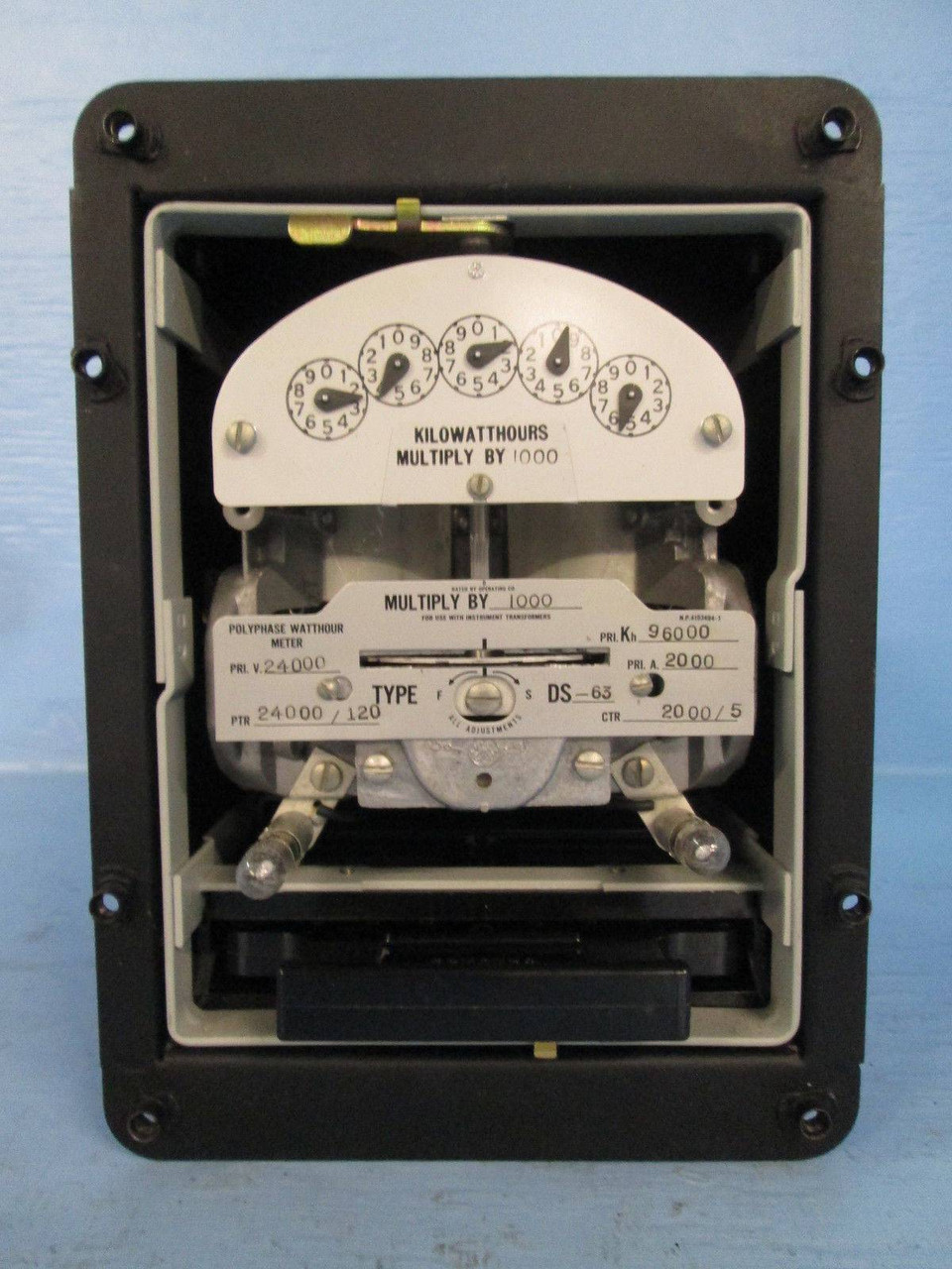 General Electric Polyphase Watthour Meter 3PH Watt Hour Meter DS-63 3P Relay (EBI2197-5)