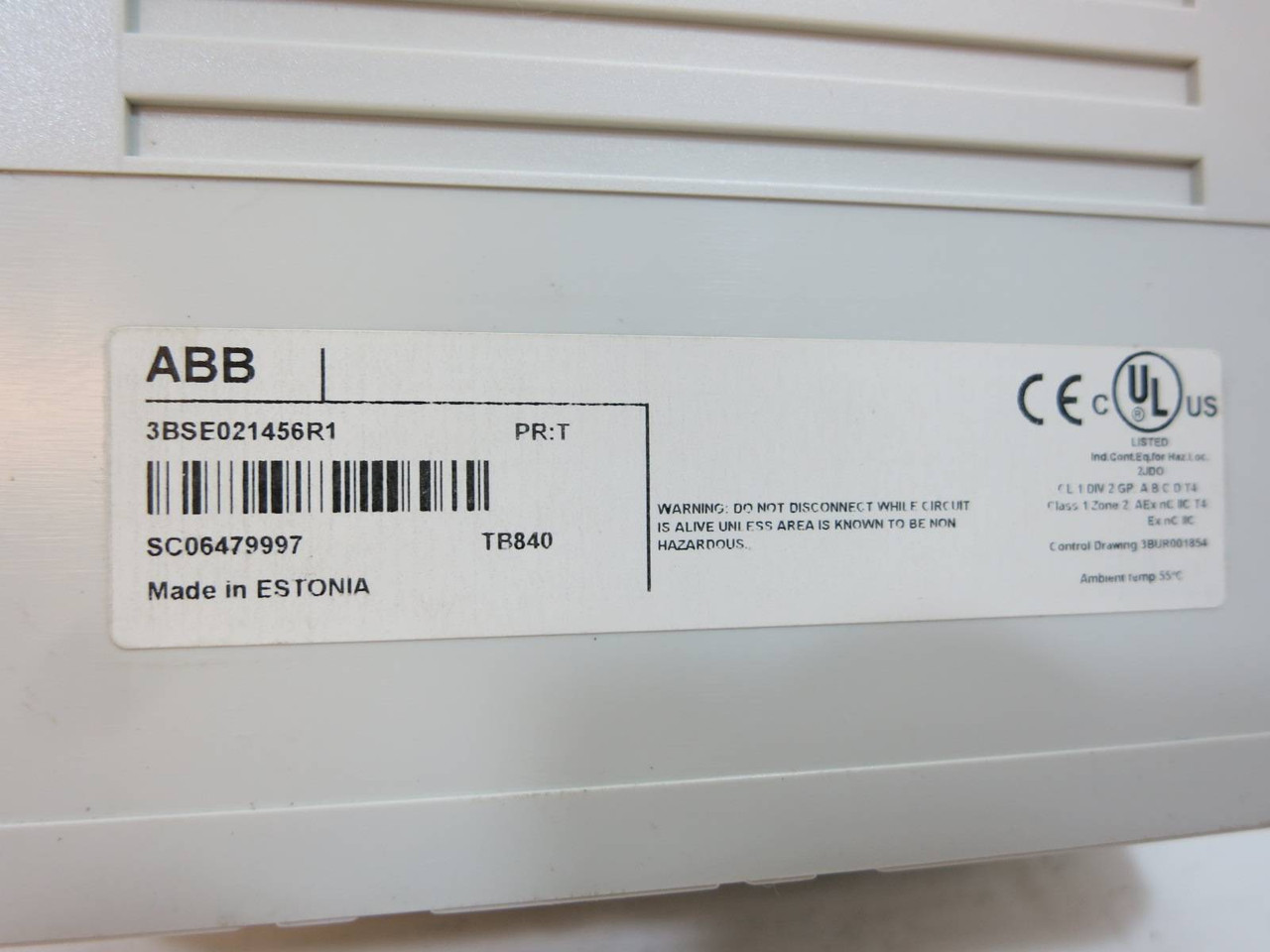 ABB TB840 3BSE021456R1 PR:T PLC Module TB 840 S800 Modulebus Cluster Modem (NP2131-11)