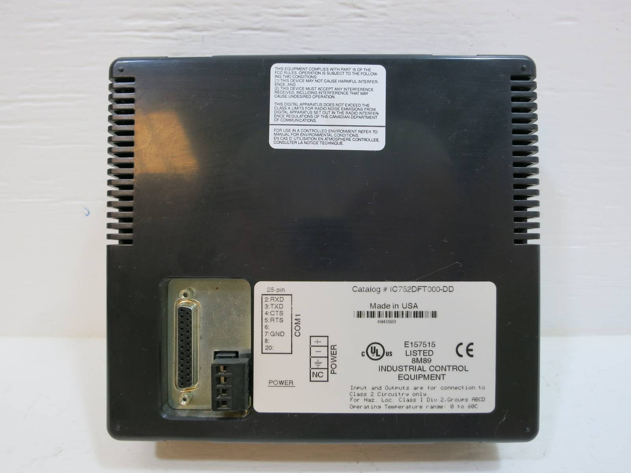 GE Fanuc IC752DFT000-DD Industrial Control Panel Display Operator Interface (NP2141-1)