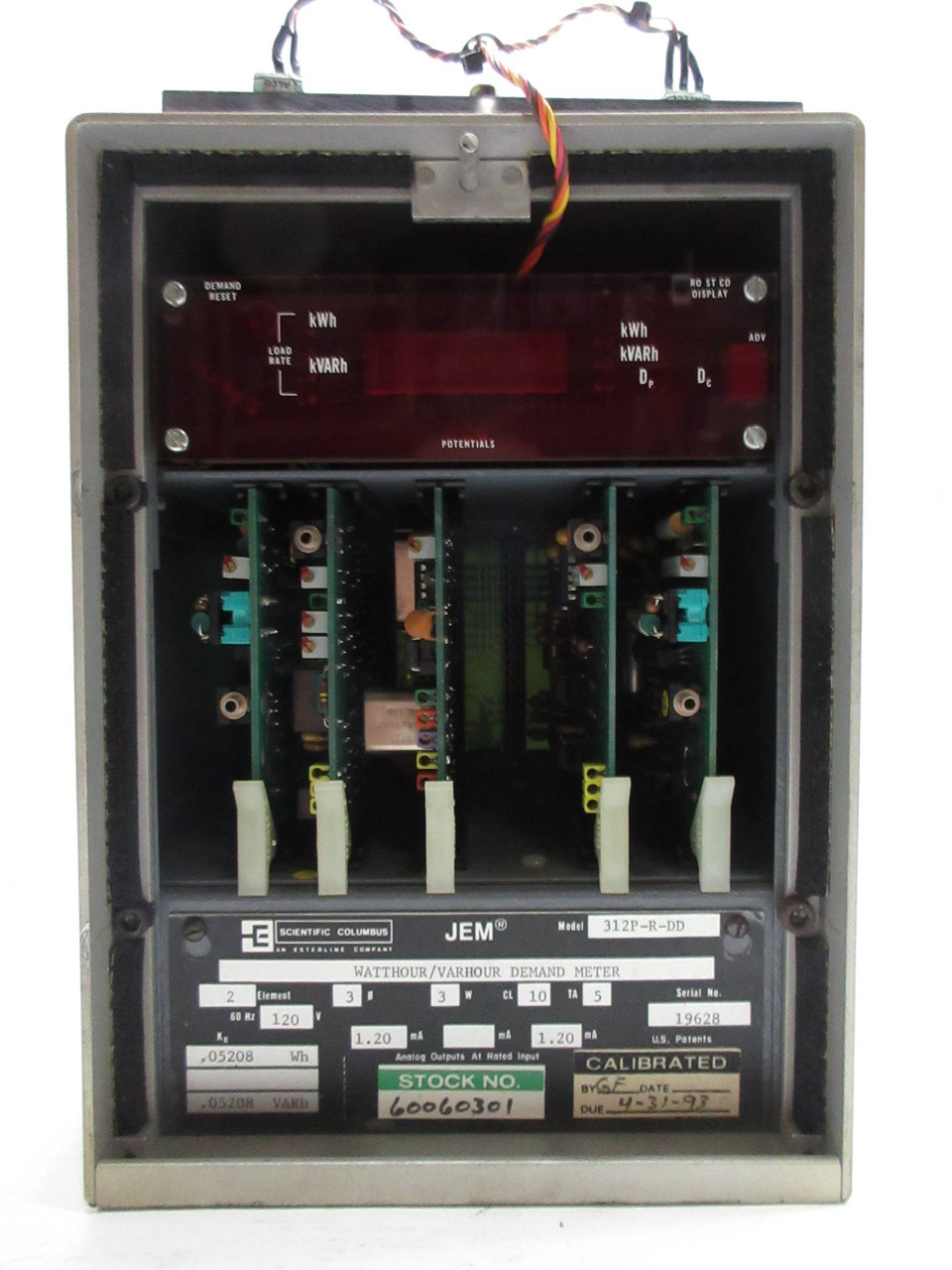 Scientific Columbus 312P-R-DD JEM Electronic Watthour / Varhour Meter (TK4313-3)