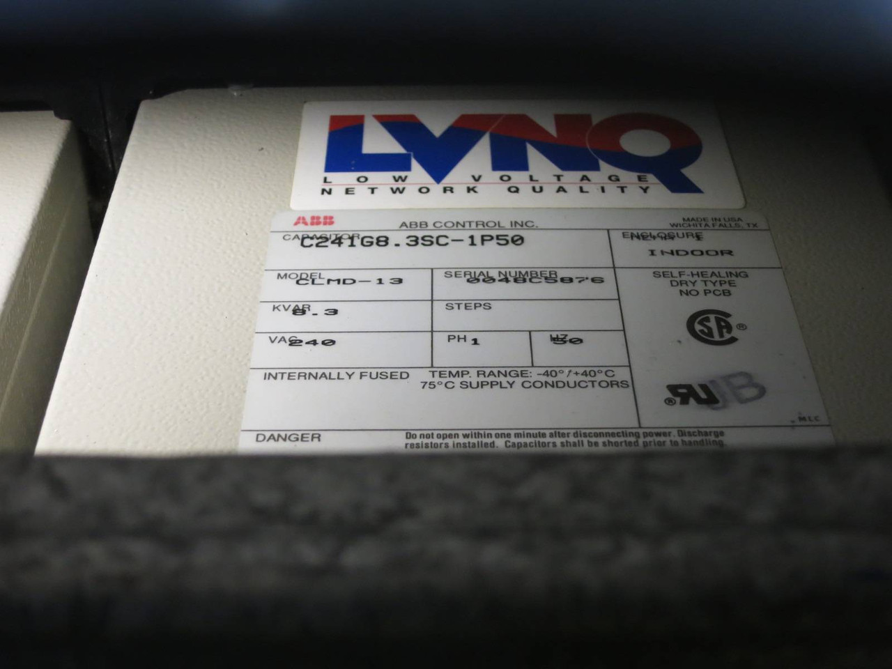 Systemax Harmonic Suppression HLSM225 Filter ABB Capacitor Bank 1151-1004 625A (DW1035-1)
