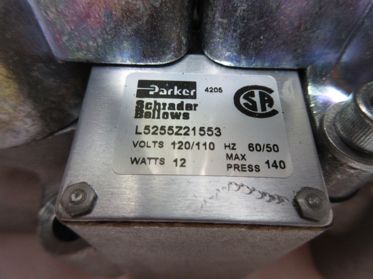 New Parker L5255Z21553 Solenoid Valve 110/120V 140 psi New No Box (TK4315-2)