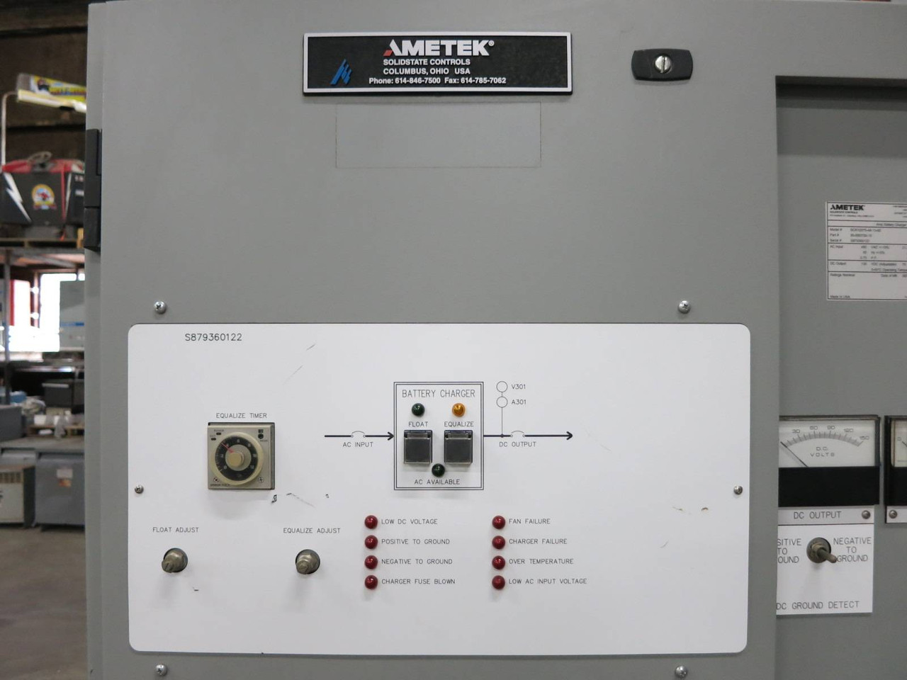 Ametek BCR12075-48-13-60 Battery Charger 75A DC 130VDC Input: 480VAC 21.3 Amp (NP2149-2)