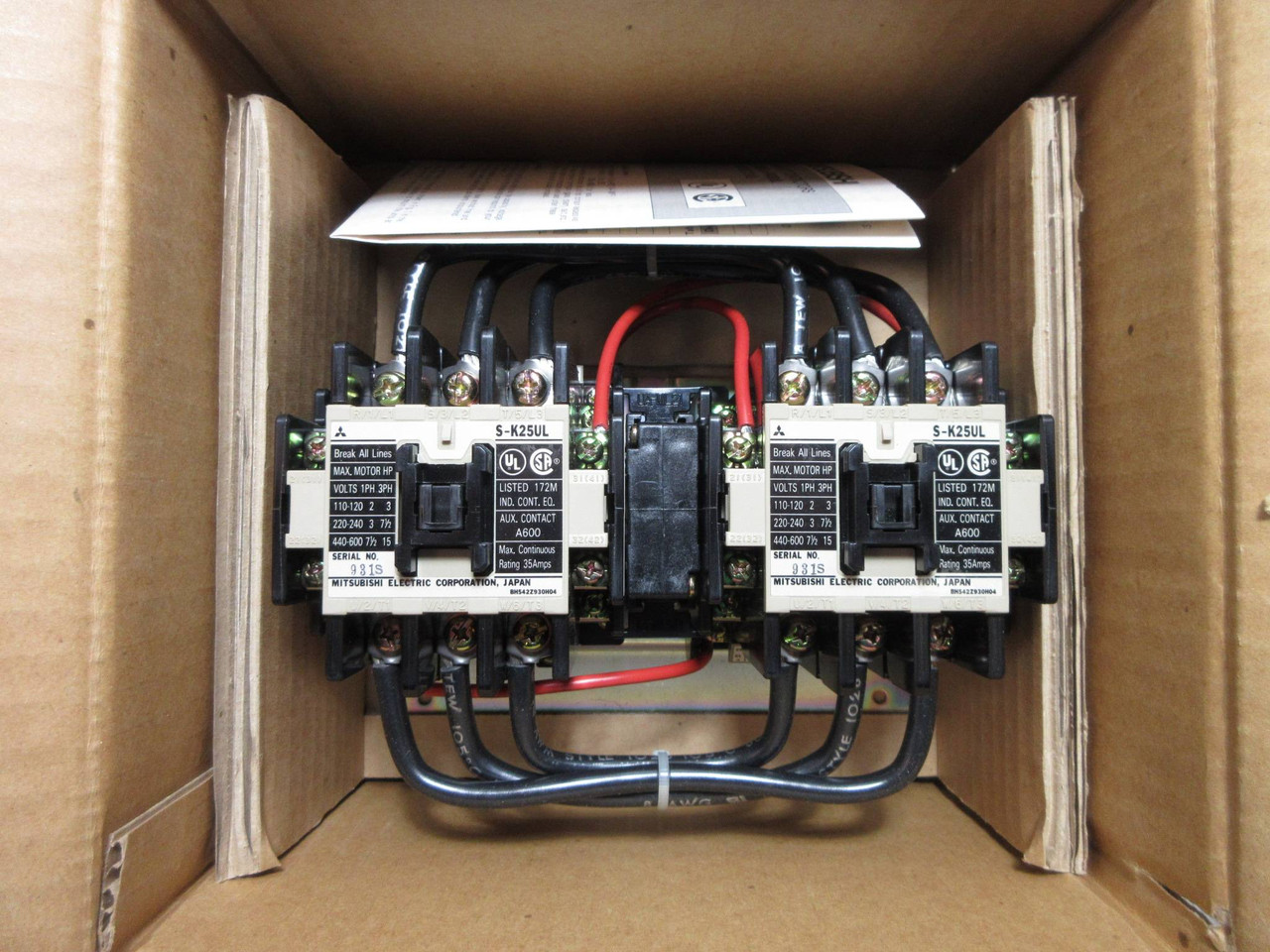 NEW Mitsubishi S-2xK25 Reversing Magnetic Contactor Switch S-K25 120V Coil NIB (TK4327-2)