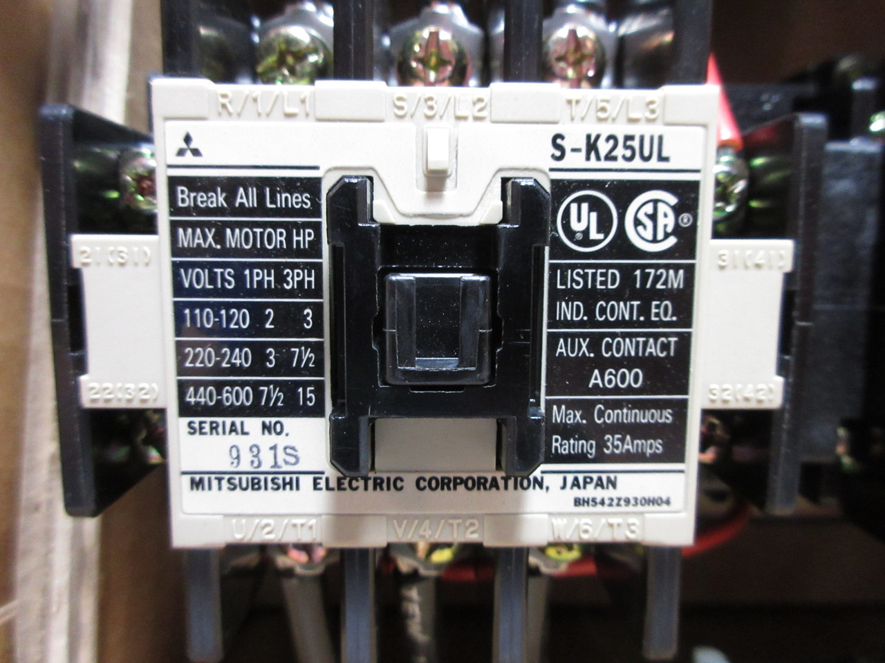 NEW Mitsubishi S-2xK25 Reversing Magnetic Contactor Switch S-K25 120V Coil NIB (TK4327-2)