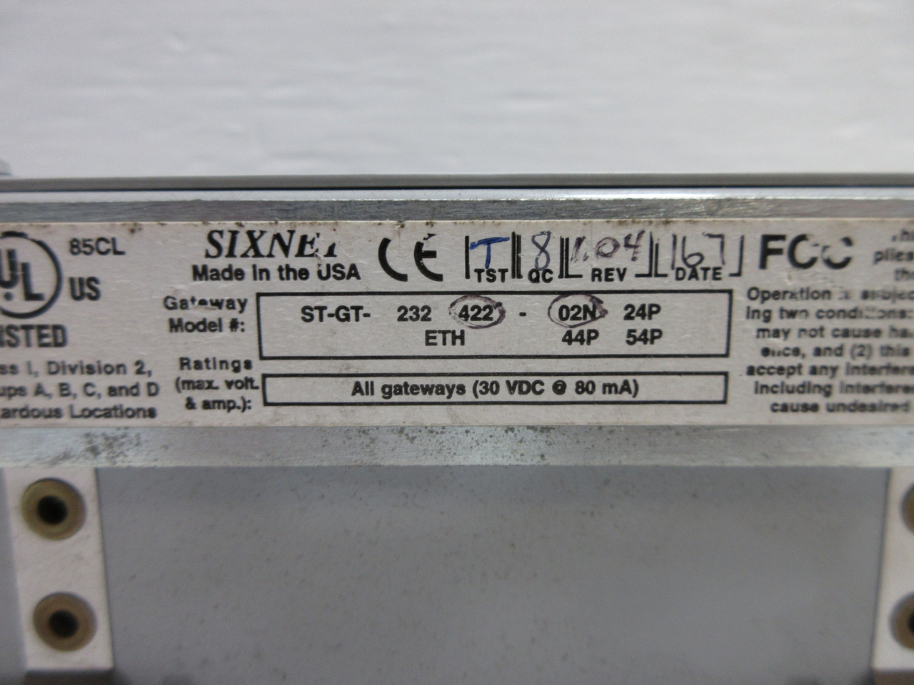 Sixnet ST-GT-422-02N Sixtrak I/O Gateway Module PLC Circuit Board (TK4337-7)