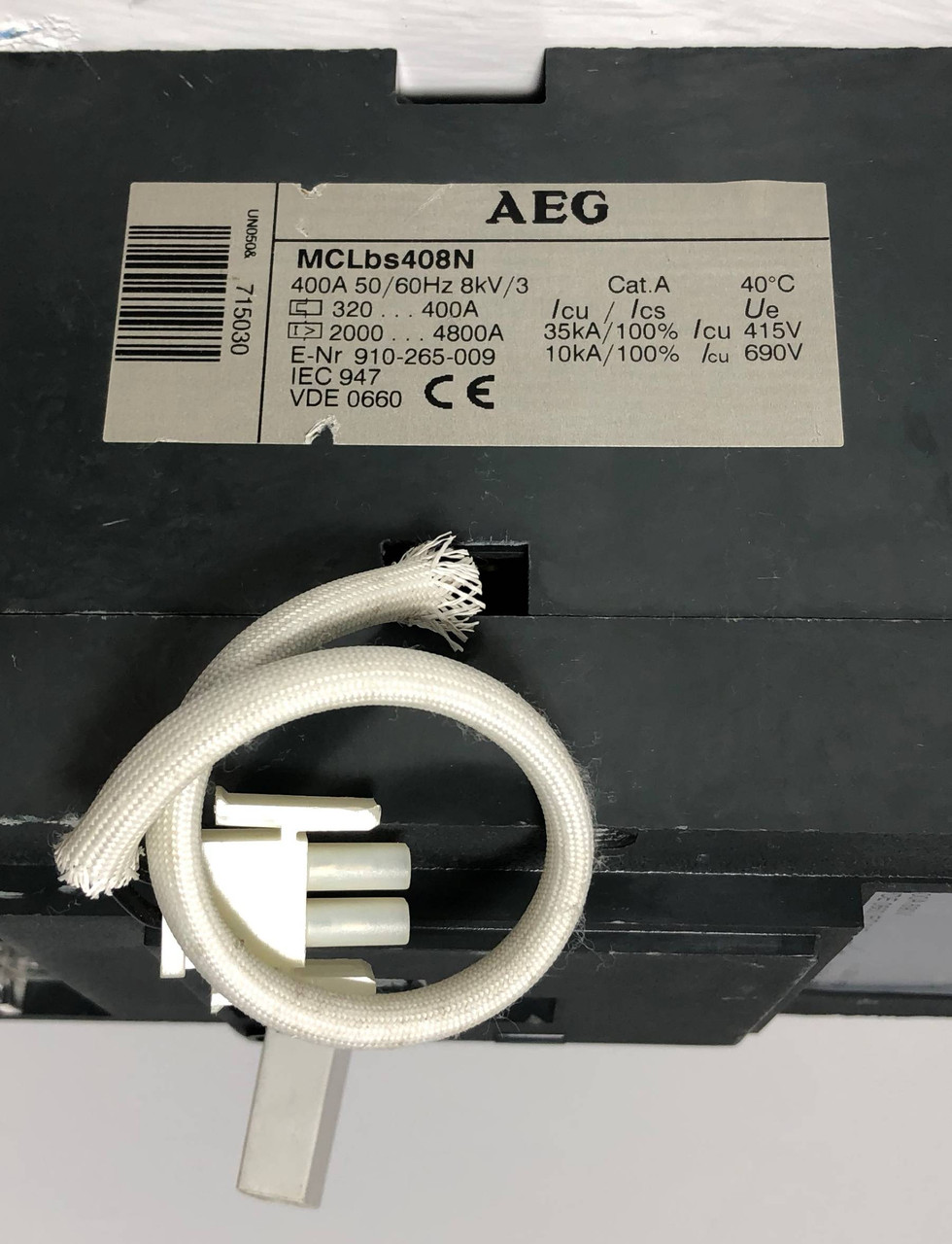 AEG MCL408N 400A Circuit Breaker w/ 400 Amp Trip MCLbs408N 690V 3 Pole MCL 408N (EM3109-1)
