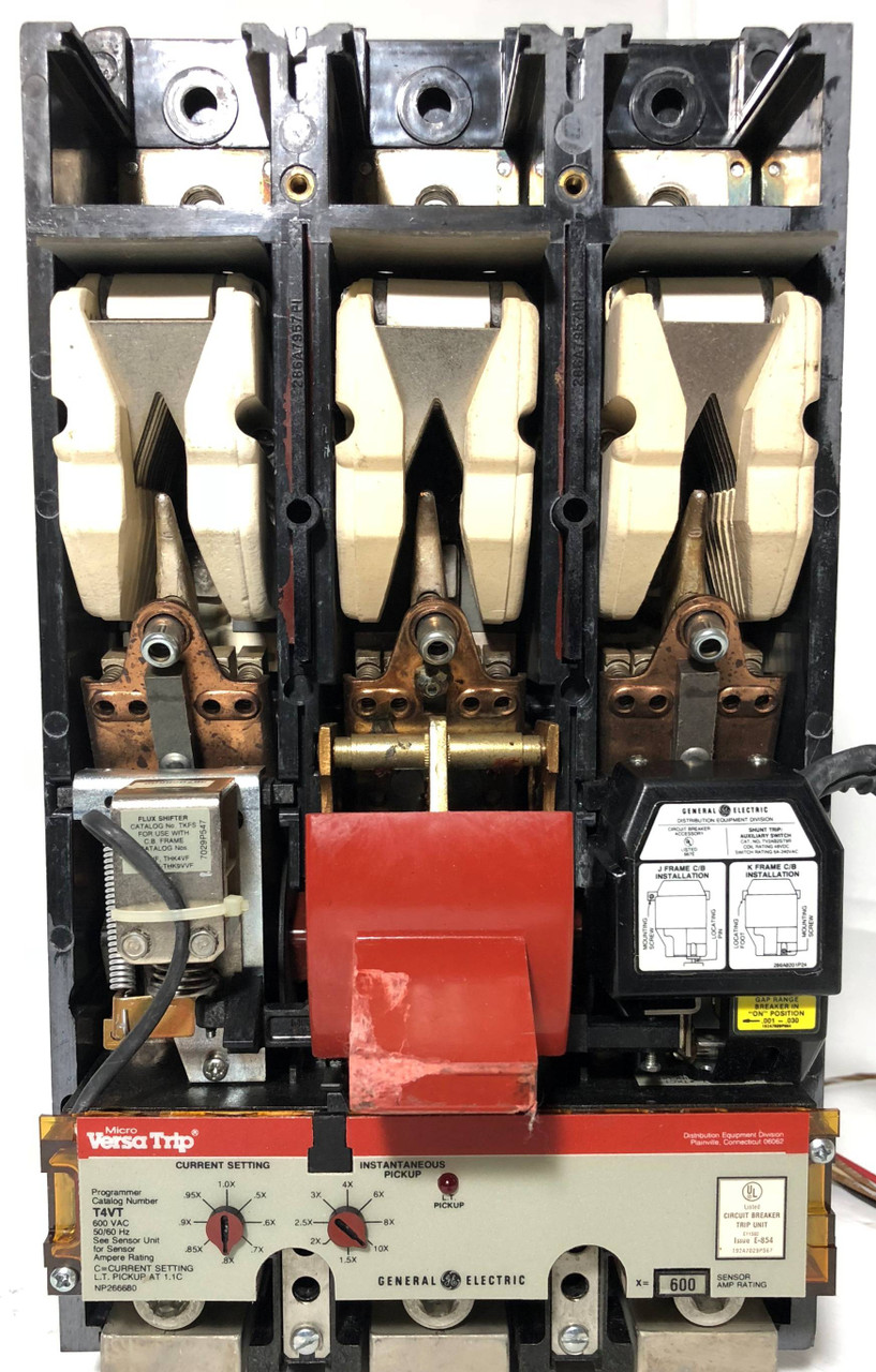 GE THK4VF46 1200A Circuit Breaker w/ 600 Amp Trip & Shunt & Aux General Electric (EM3117-1)