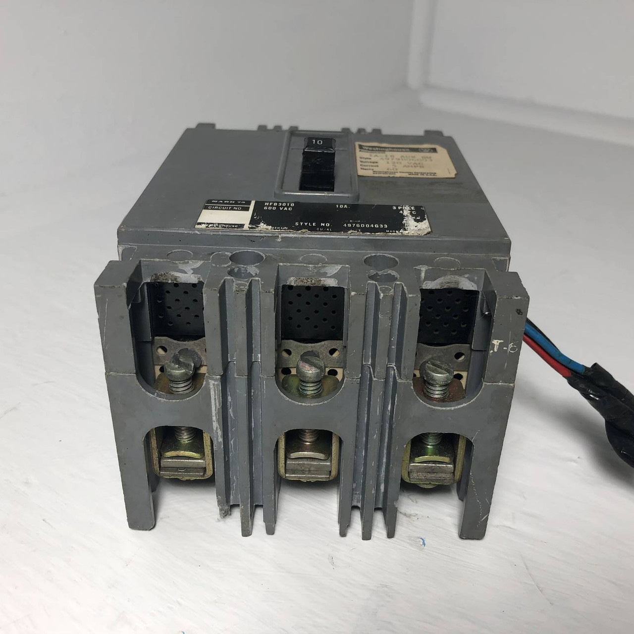 Westinghouse HFB3010 10A Mark 75 Circuit Breaker w/ Aux 600V 3P HFB3010L 10 Amp (EM3124-2)