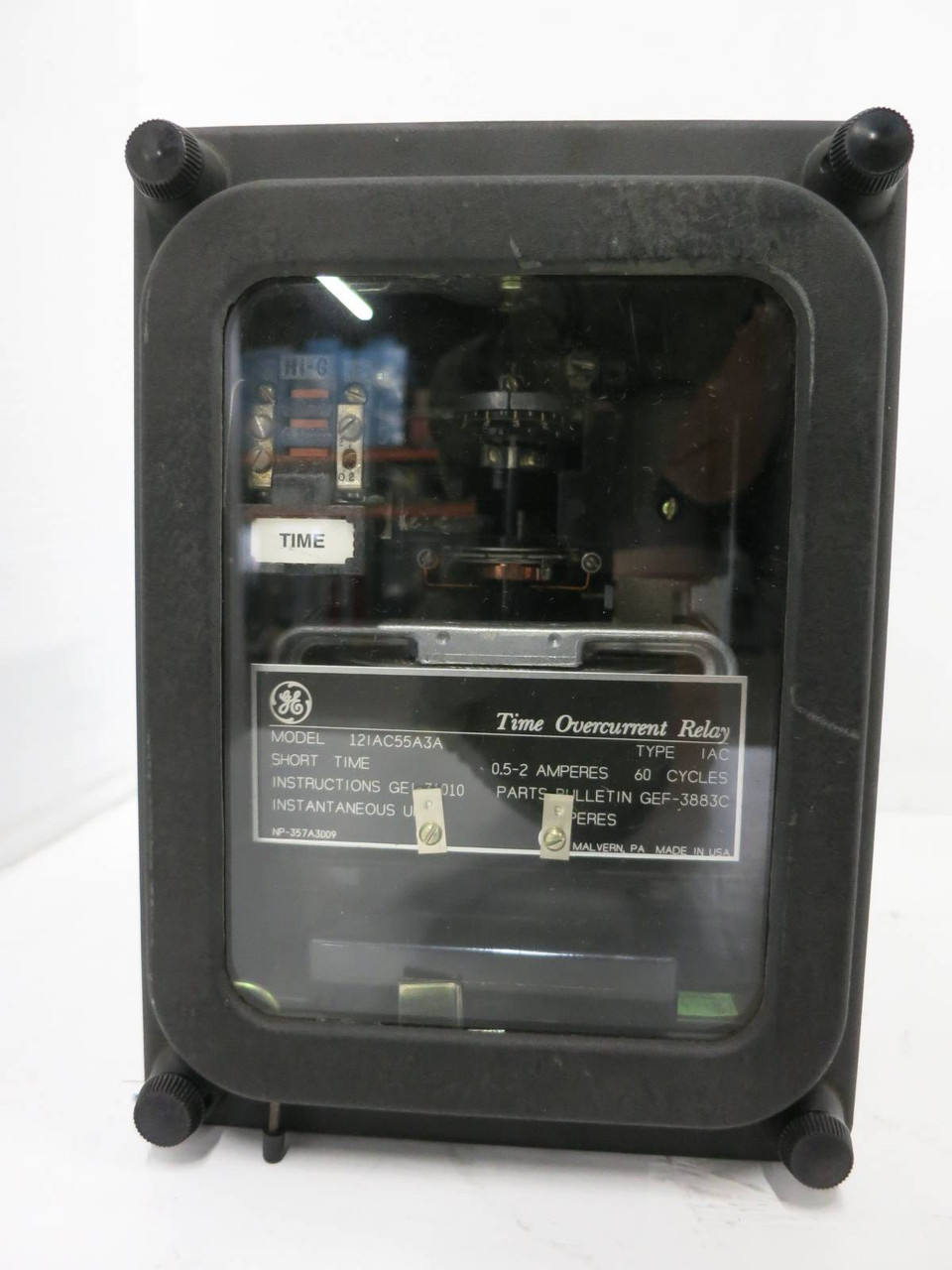 GE 12IAC55A3A Time Overcurrent Relay Type IAC 0.5-2 Amp General Electric 2A (DW1099-1)