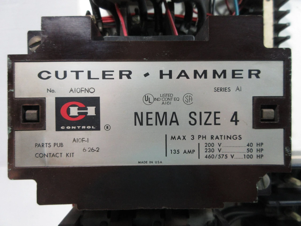 Cutler Hammer F10 Unitrol 600V Size 4 Starter 125A Breaker Type 24" MCC Bucket (TK4405-3)