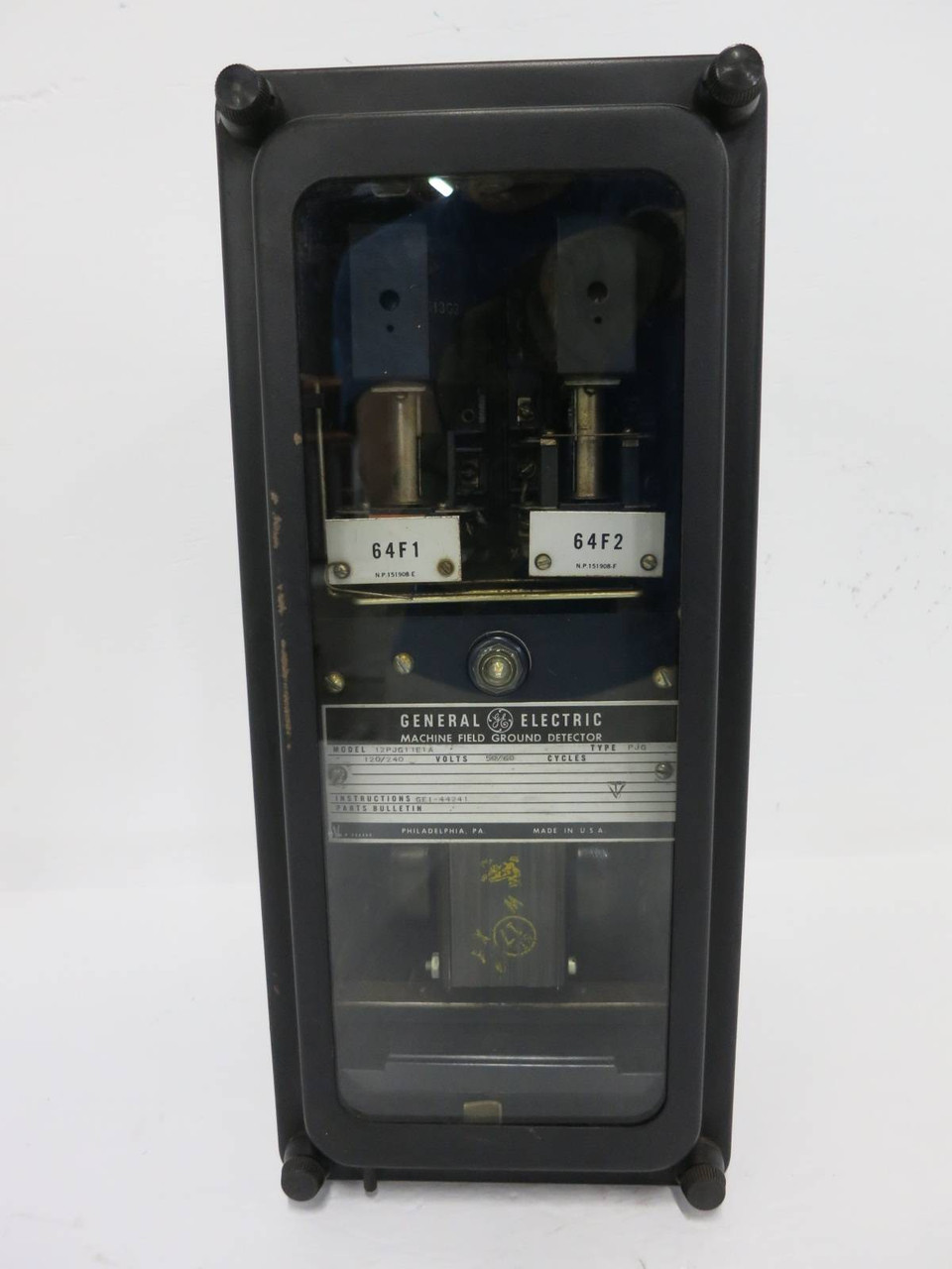 GE 12PJG11E1A Machine Field Ground Detector Relay 120/240 V Type PJG 60 Hz (DW1119-4)