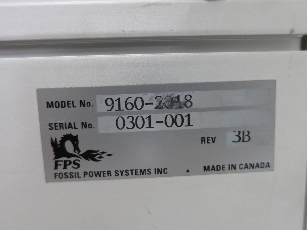 FPS 9160-2018 Rev 3B Flame Monitor Protection Detector Scanner Fossil Power PLC (DW1124-3)