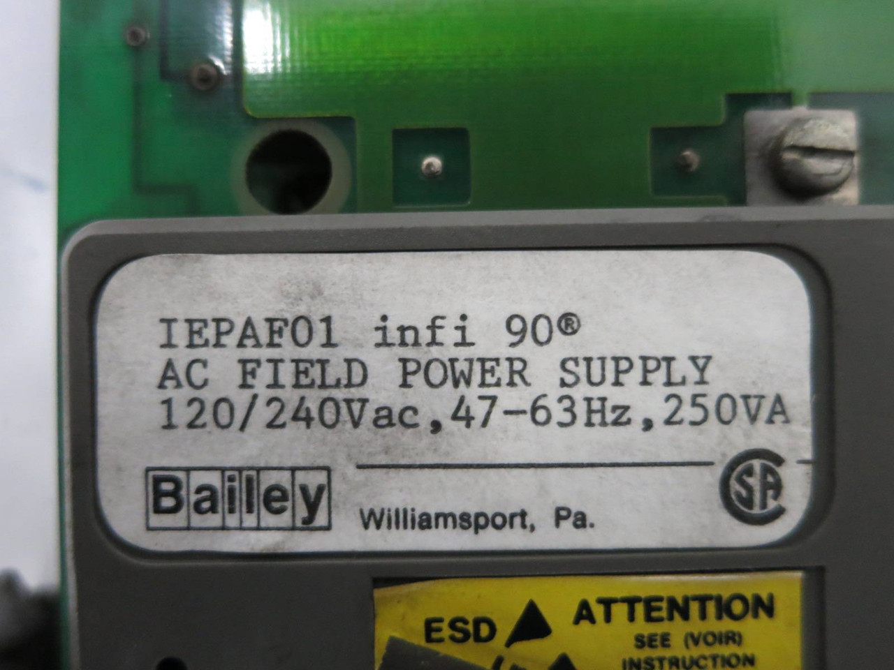 Bailey IEPAF01 infi-90 AC Field Power Supply Module Assy 6637642K2 ABB Symphony (DW1165-3)