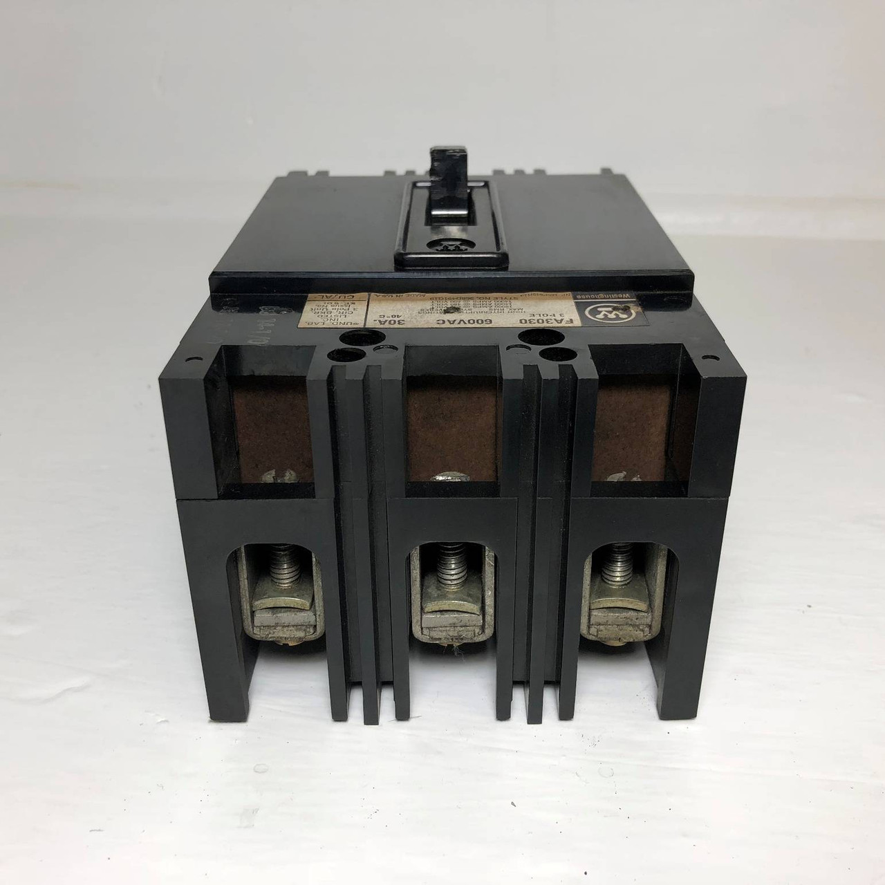 CH Westinghouse FA3030 30A Circuit Breaker 14ka @ 480/600V 3P 368D451G19 30 Amp (EM3176-11)