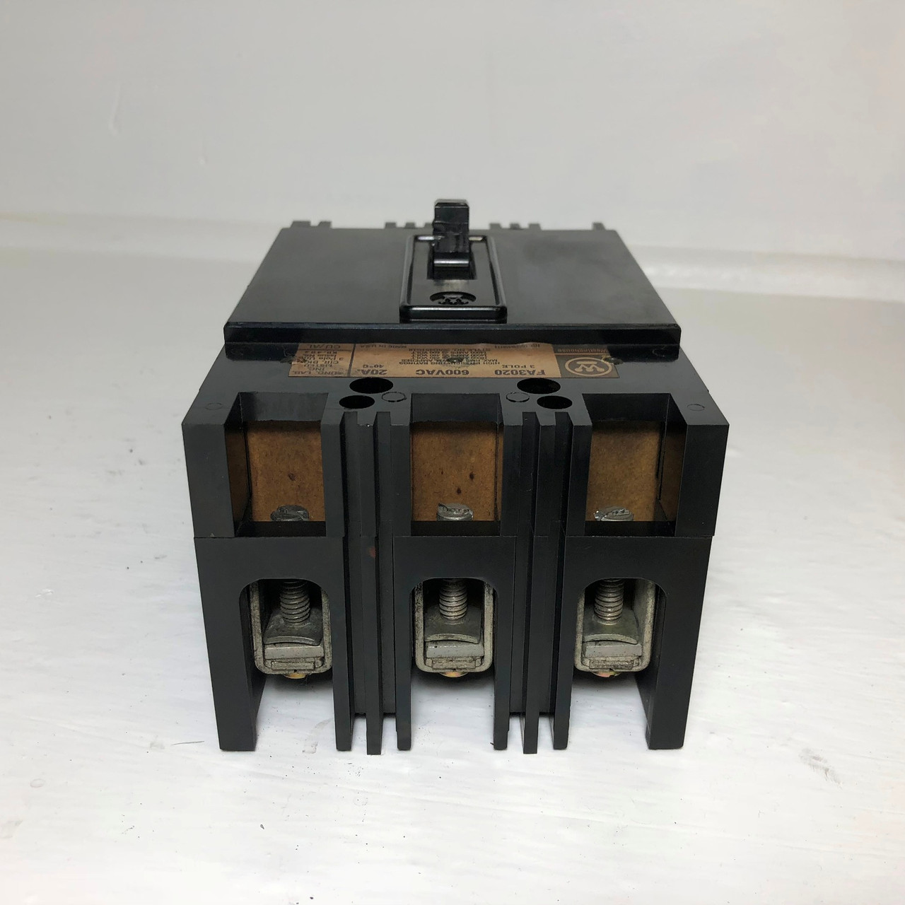 CH Westinghouse FA3020 20A Circuit Breaker 14ka @ 480/600V 3P 368D451G18 20 Amp (EM3177-23)