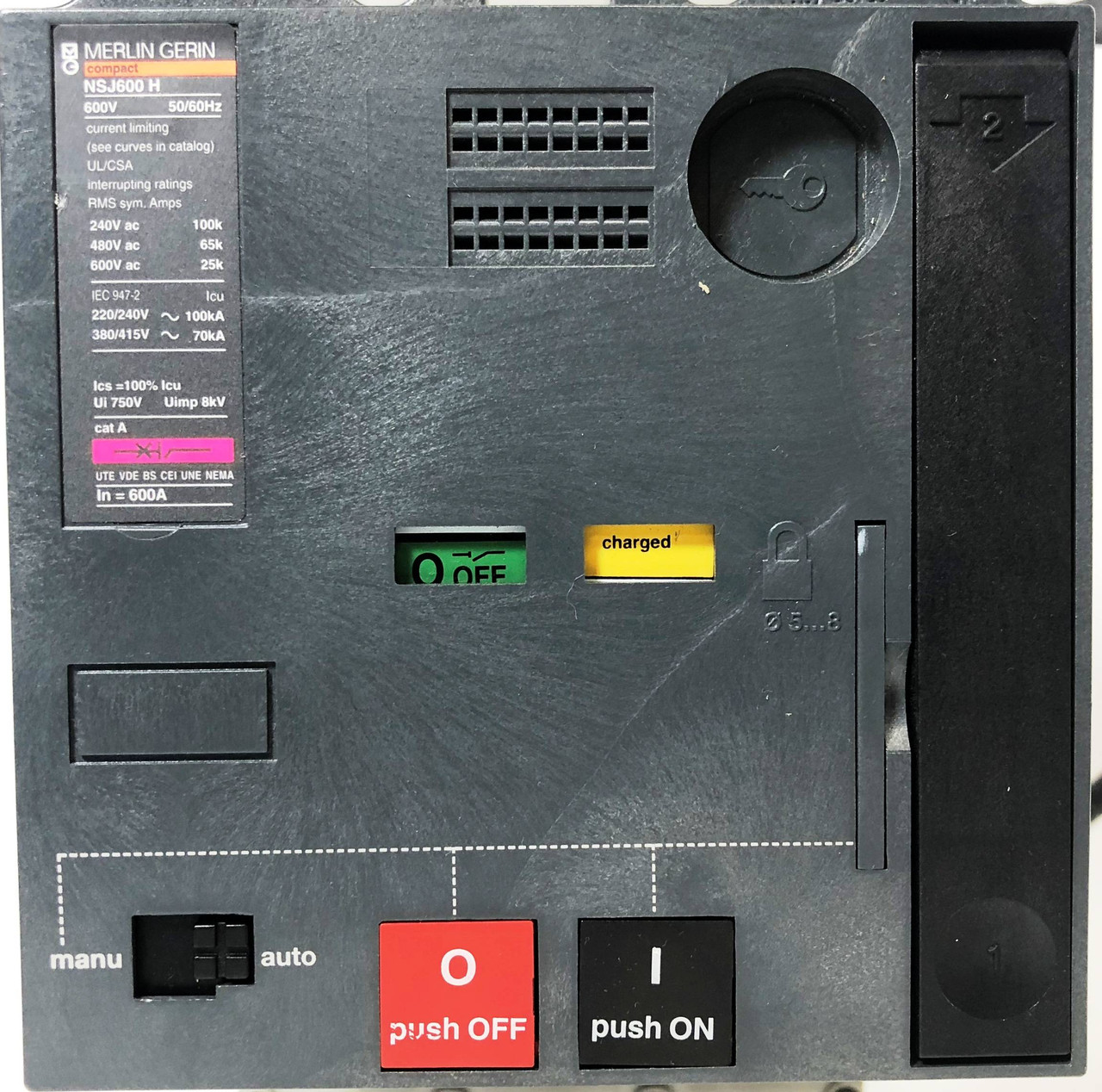 Merlin Gerin NSJ600H 600A Circuit Breaker w/ Operating Mechanism & Shunt 600 Amp (EM3216-3)