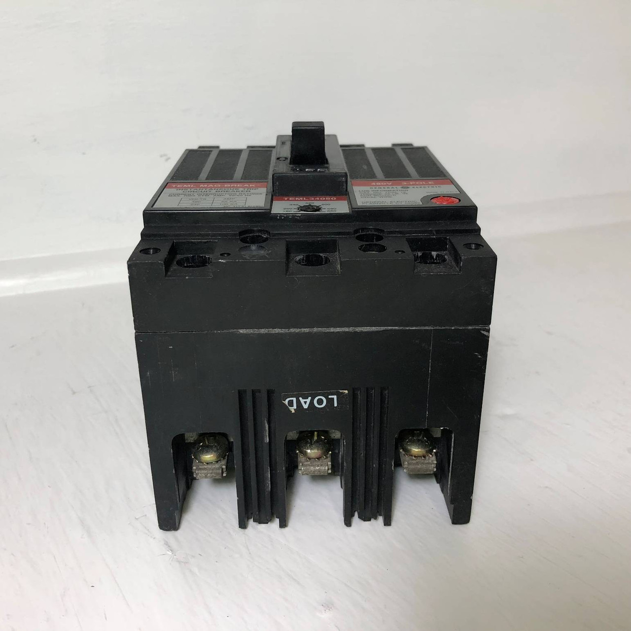 GE TEML34050 50A Mag-Break Circuit Breaker 480 VAC 3P 50 Amp General Electric (EM3230-1)