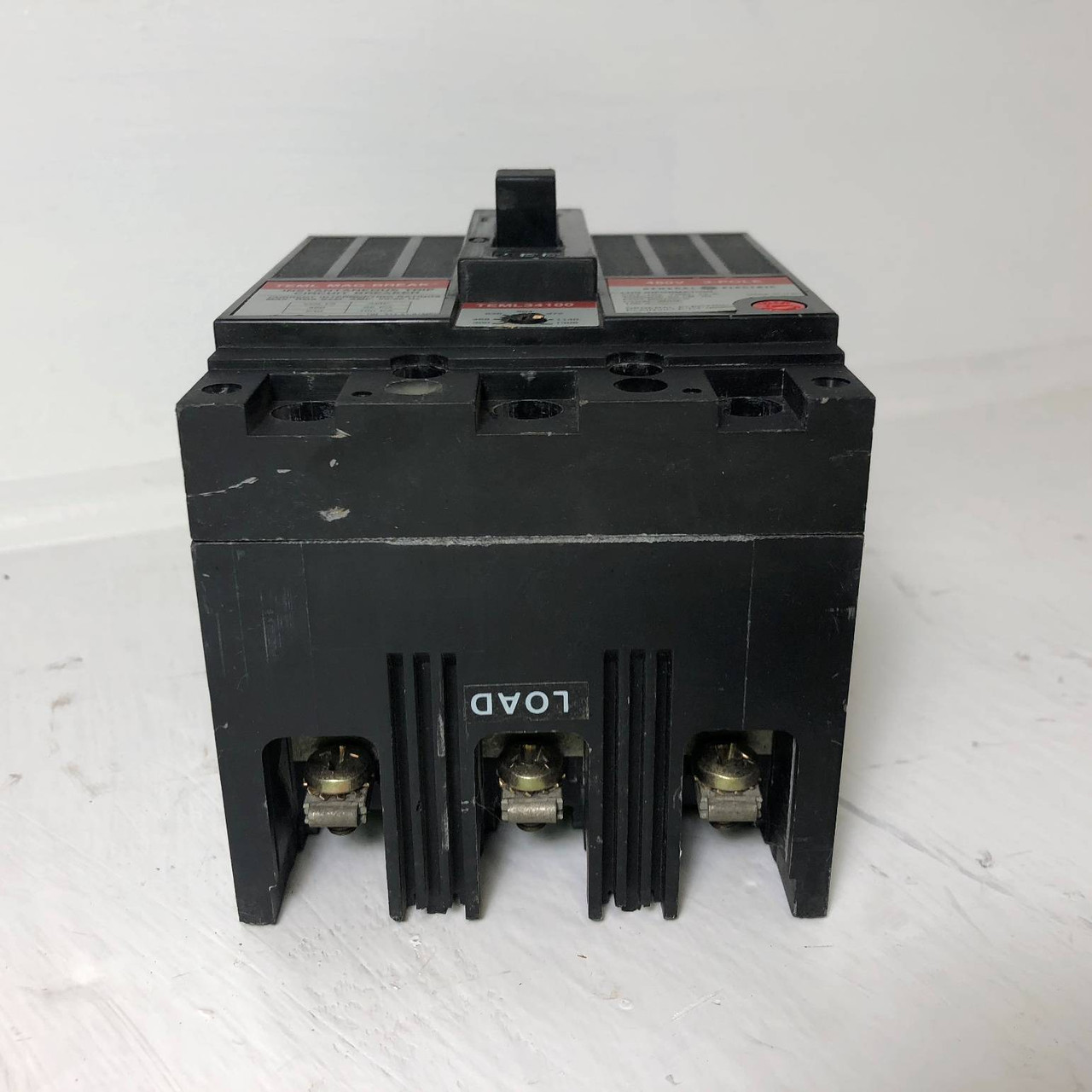 GE TEML34100 100A Mag-Break Circuit Breaker 480 VAC 3P 100 Amp General Electric (EM3231-2)