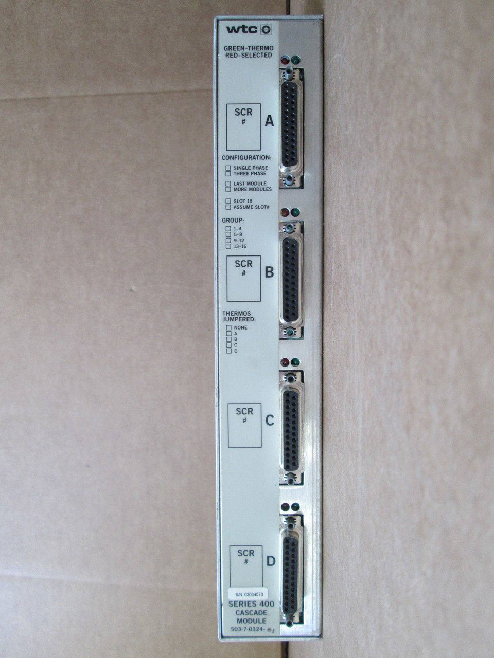 WTC Robotron Series 400 Cascade Module 503-7-0324 Weld Control 50370324 (EBI5340-50)