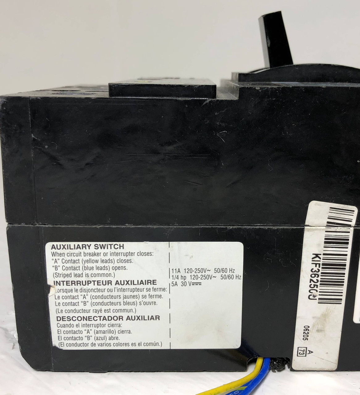Square D KCF342501386 250A Breaker KCF34250 Black Label Shunt & Aux 3P 250 Amp (EM3252-2)