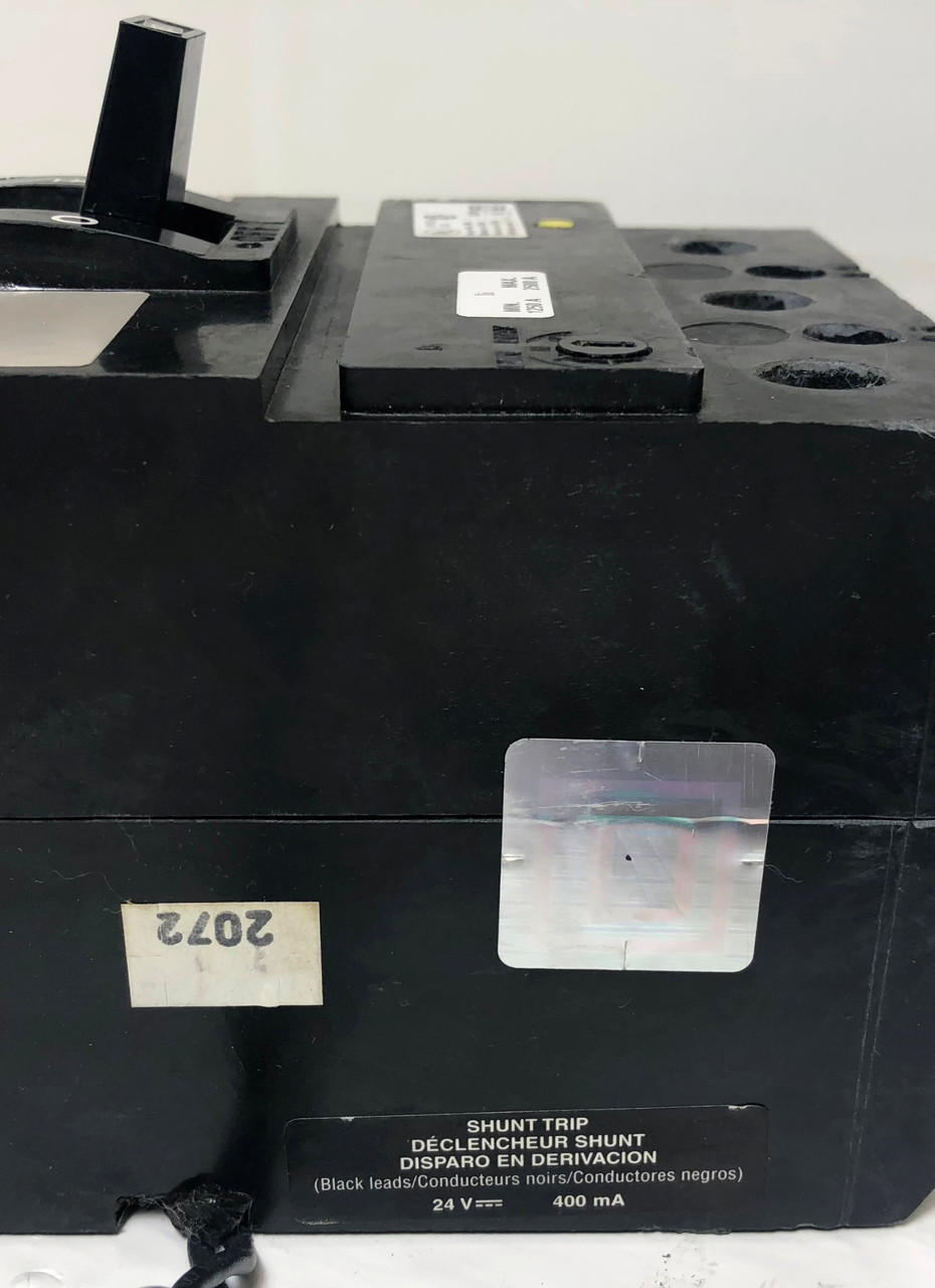 Square D KCF342501386 250A Breaker KCF34250 w/ Shunt & Aux 480 VAC 3P 250 Amp (EM3255-5)