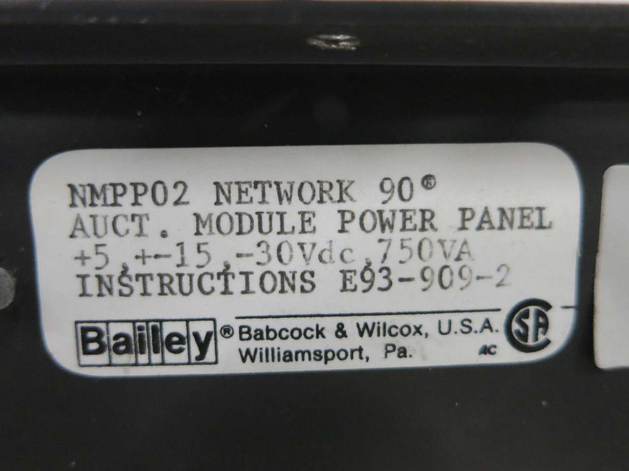 Bailey NMPP02 Auct Power Panel Module Symphony infi90 ABB NMPP-02 Auctioneering (DW1302-1)