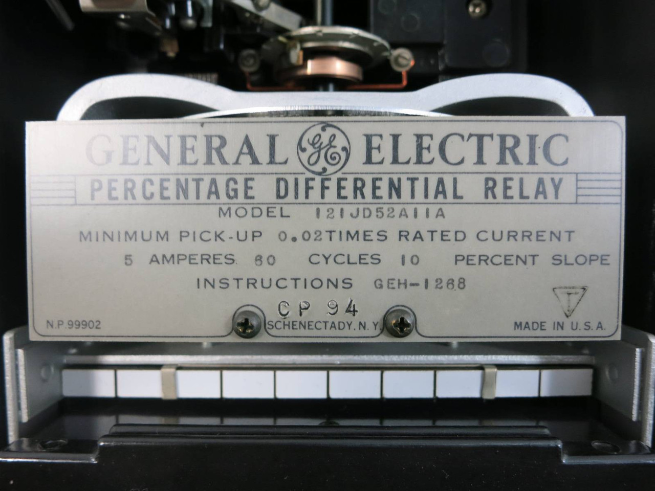 General Electric 12IJD52A11A Percentage Differential Relay GE Type IJD 5 Amp (TK4580-16)