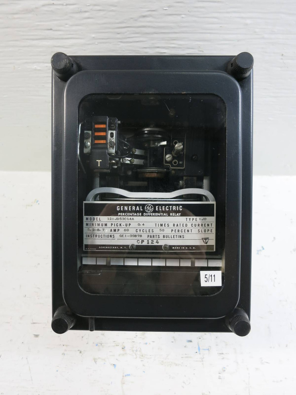 General Electric 12IJD53C14A Percentage Differential Relay GE Type IJD 8.7 Amp (TK4582-8)