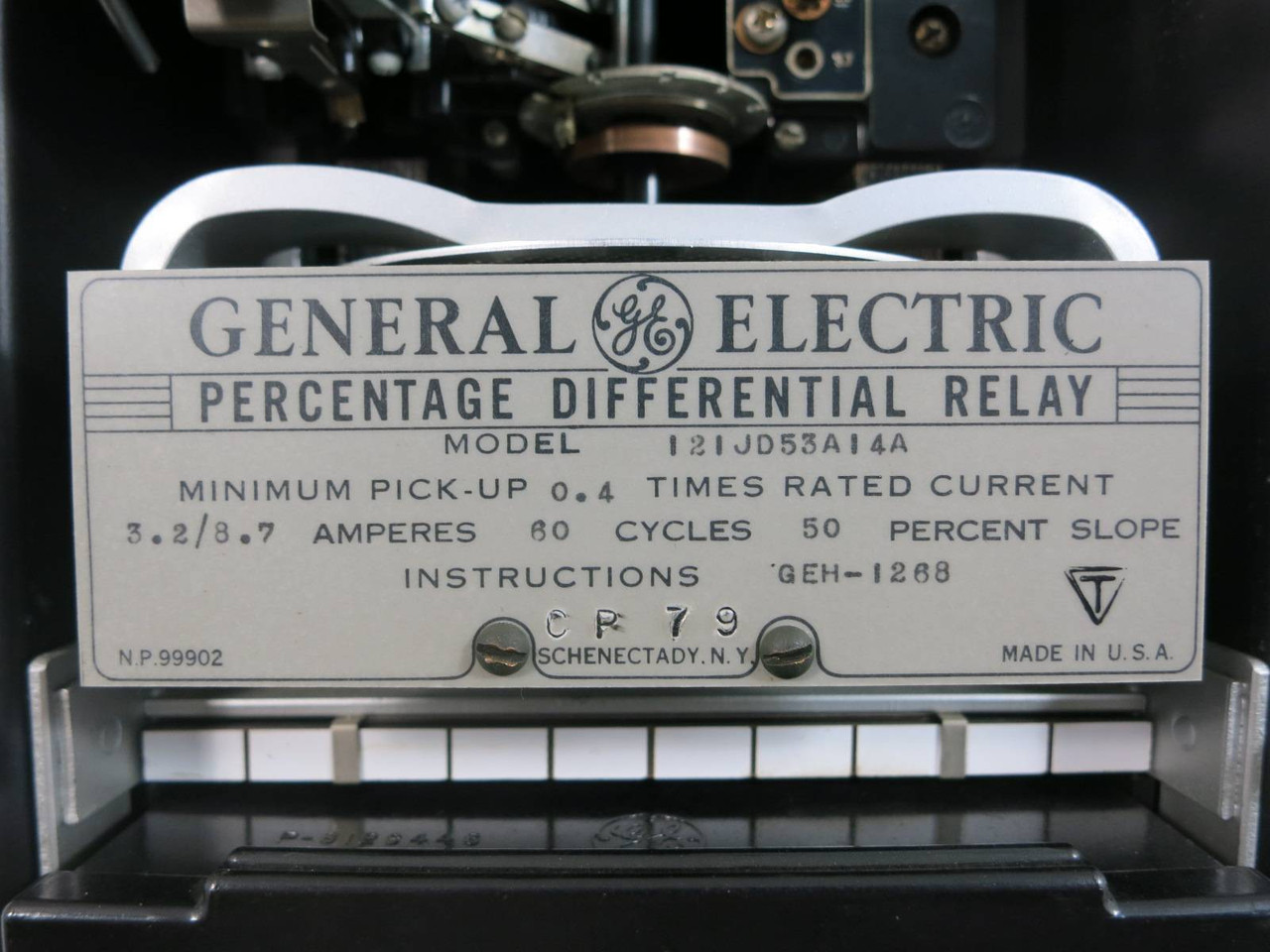 General Electric 12IJD53A14A Percentage Differential Relay GE Type IJD 8.7 Amp (TK4581-16)
