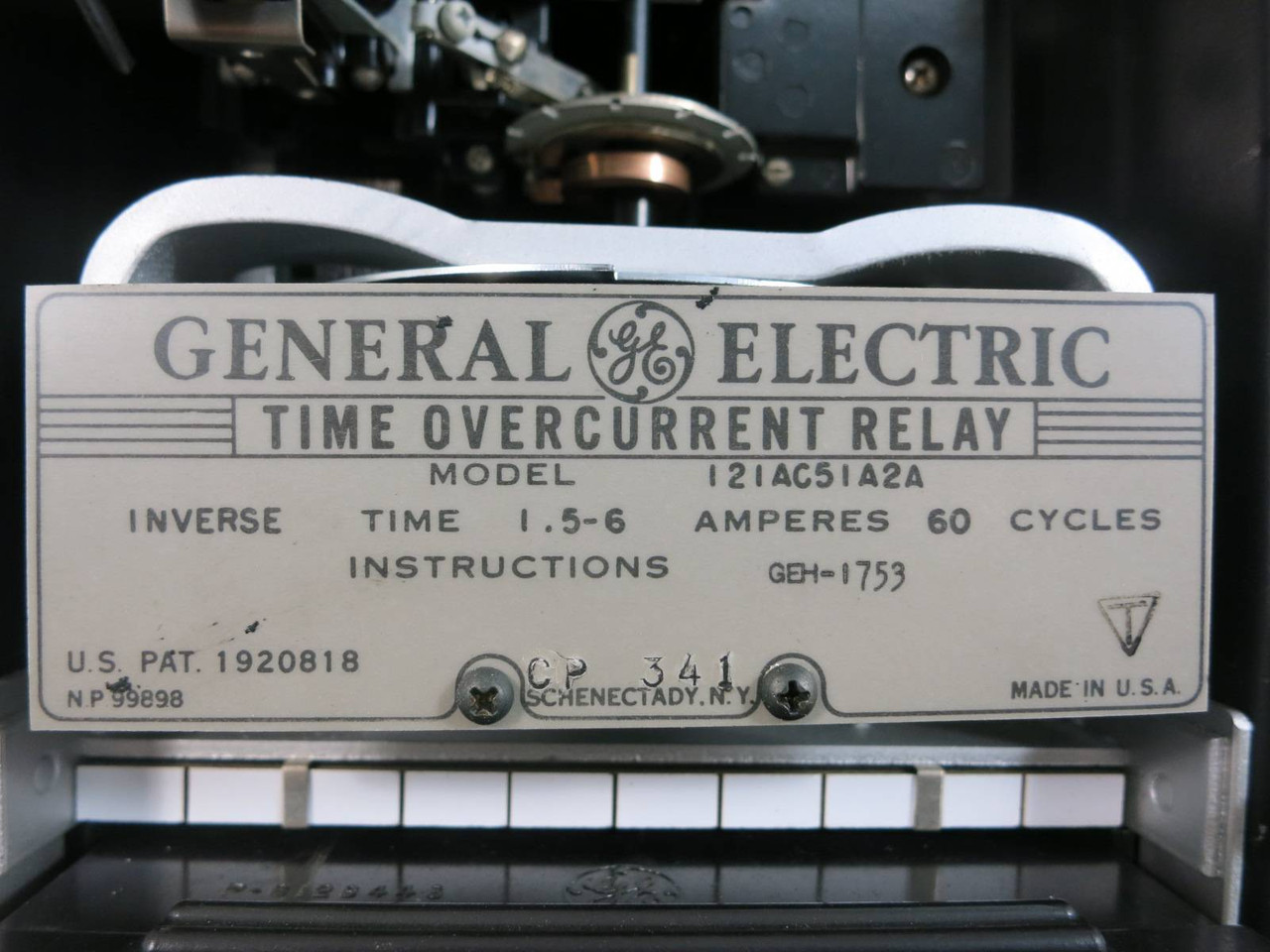 General Electric 12IAC51A2A Time Overcurrent Relay GE Type IAC Relay (TK4583-3)
