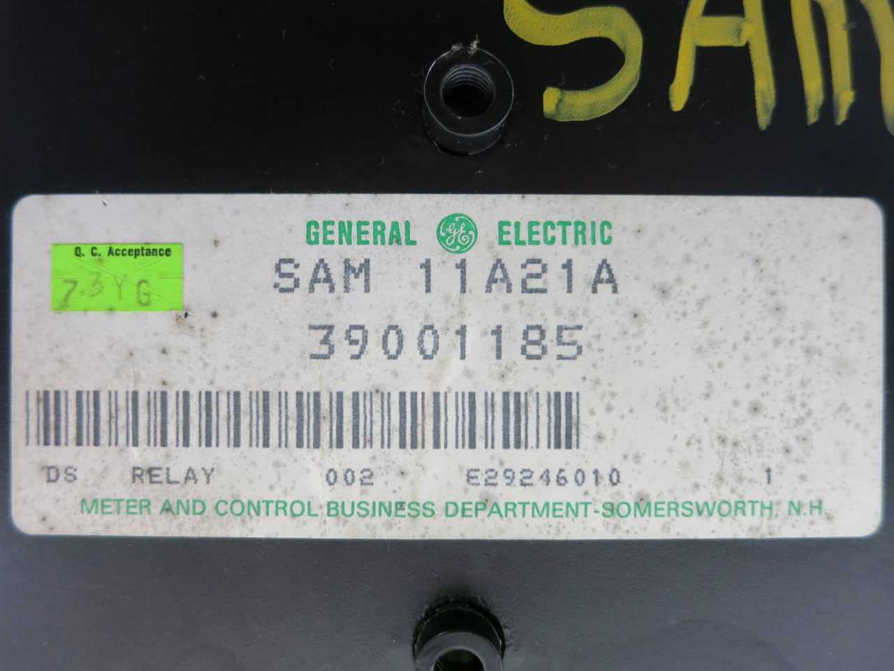 General Electric 12SAM11A21A Calibration in Seconds Relay GE Type SAM Relay (TK4587-1)