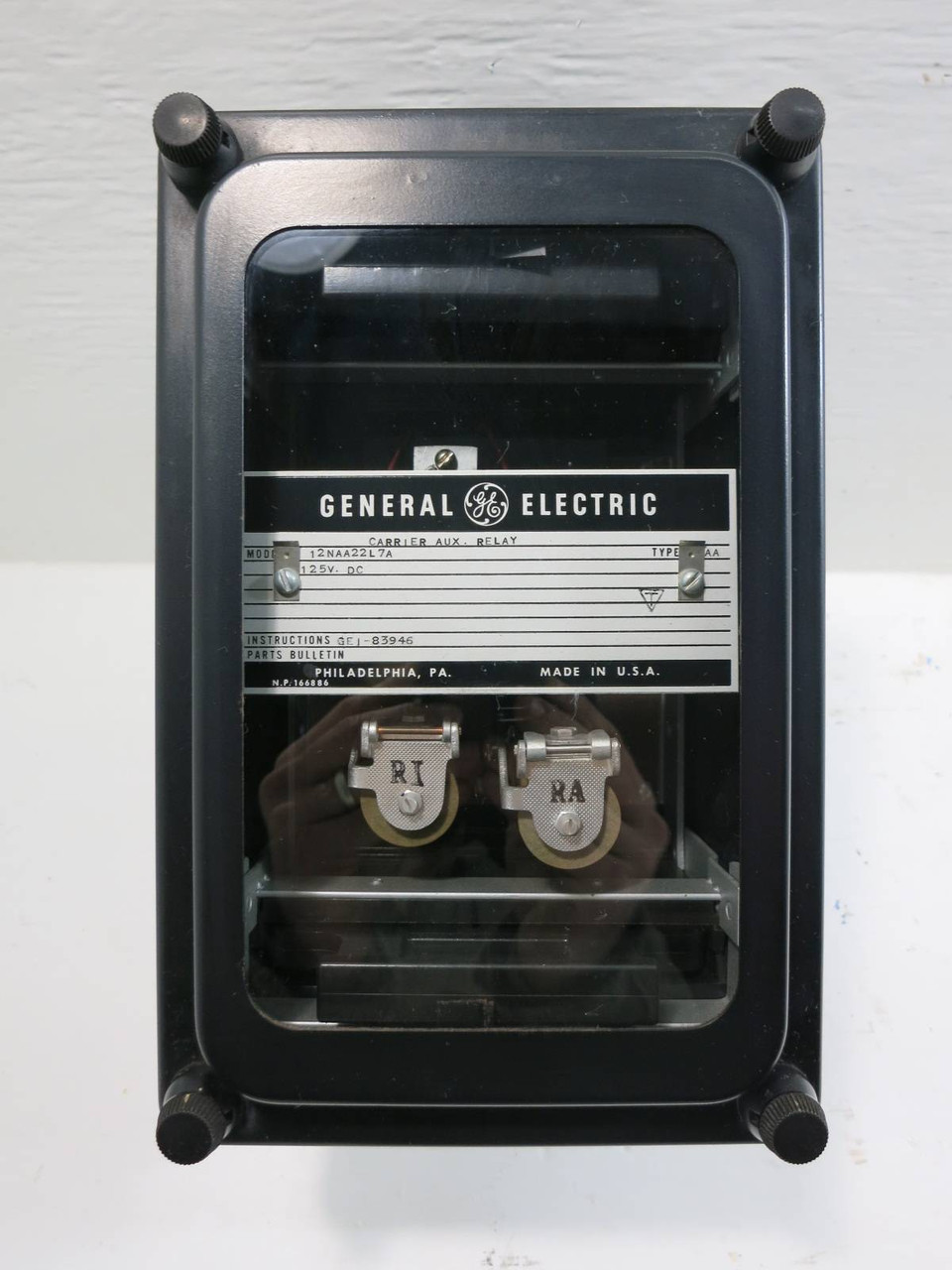 General Electric 12NAA22L7A Carrier Auxiliary Relay GE 125-Vdc Type NAA (TK4597-1)