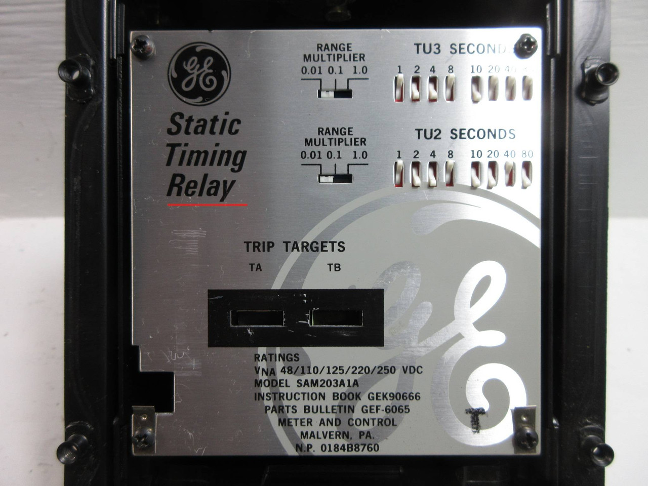 General Electric SAM203A1A Static Timing Relay GE SAM 48/110/125/220/250 Vdc (TK4604-1)