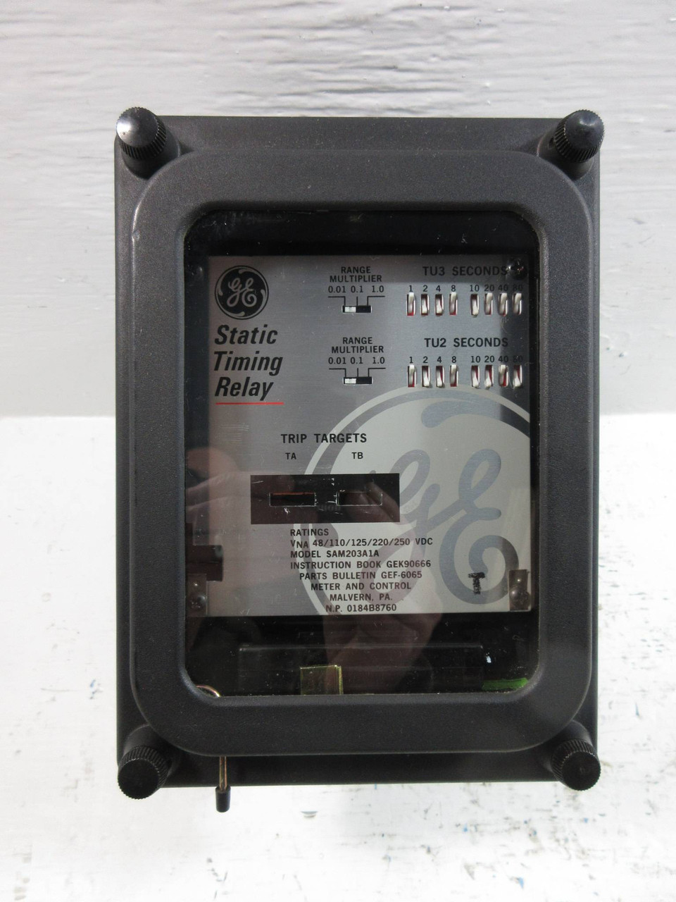 General Electric SAM203A1A Static Timing Relay GE SAM 48/110/125/220/250 Vdc (TK4604-1)
