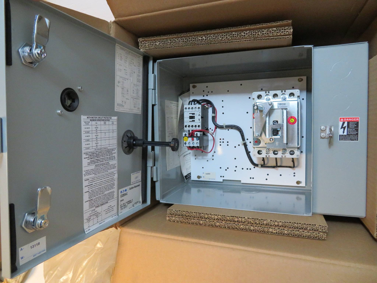 NEW Eaton ECX25B1AAC Combination Starter Breaker FVNR 7 Amp NIB Cutler Size 1 (NP2179-4)