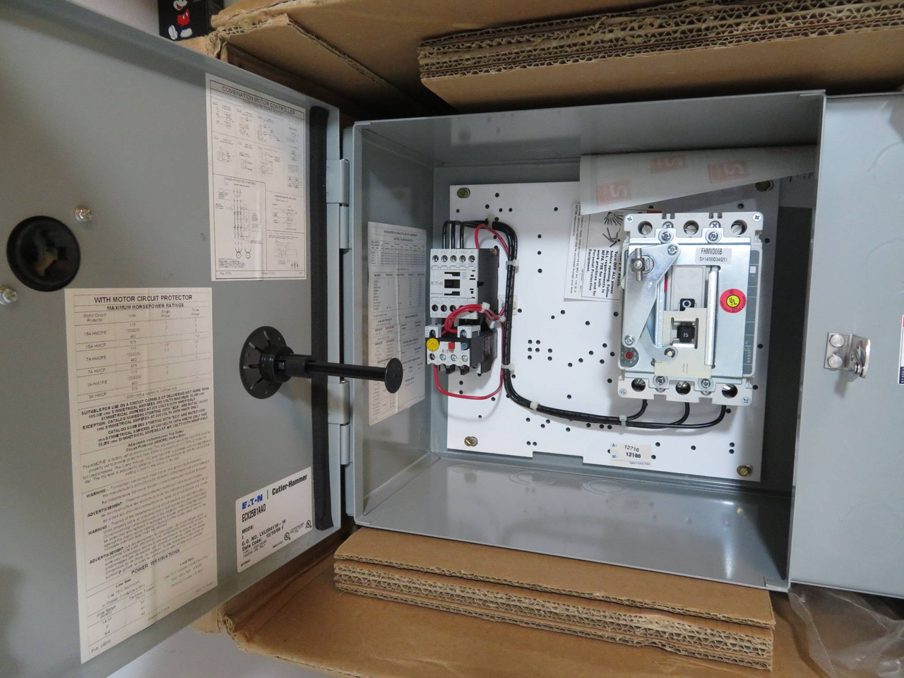 NEW Eaton ECX25B1AAD Combination Starter Breaker FVNR 15 Amp NIB Cutler Size 1 (NP2180-1)