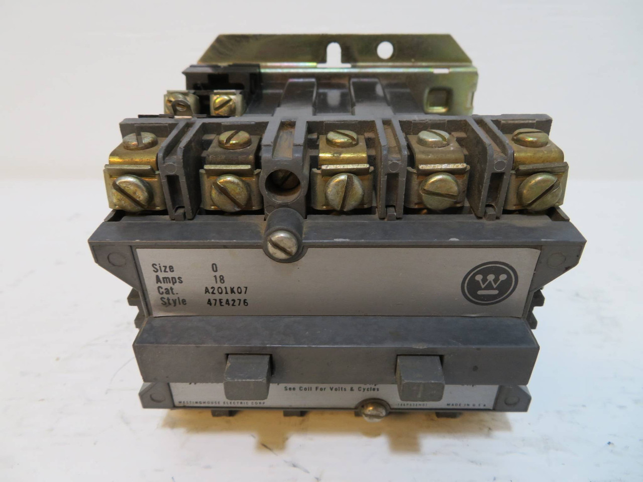 Westinghouse A201K07 Size 0 Contactor CH A201KO7 5 Pole 277 Coil 18A 5HP 47E4276 (NP2220-1)
