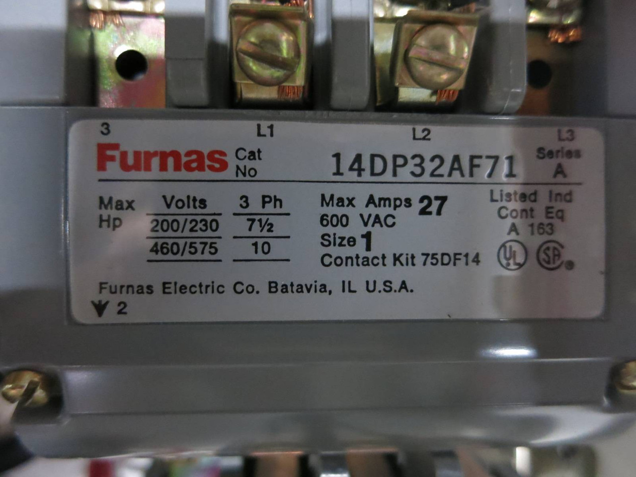 Siemens Tiastar Furnas System 89 Size 1 Starter 30 Amp Fused 12" MCC Bucket Sz1 (TK4633-61)