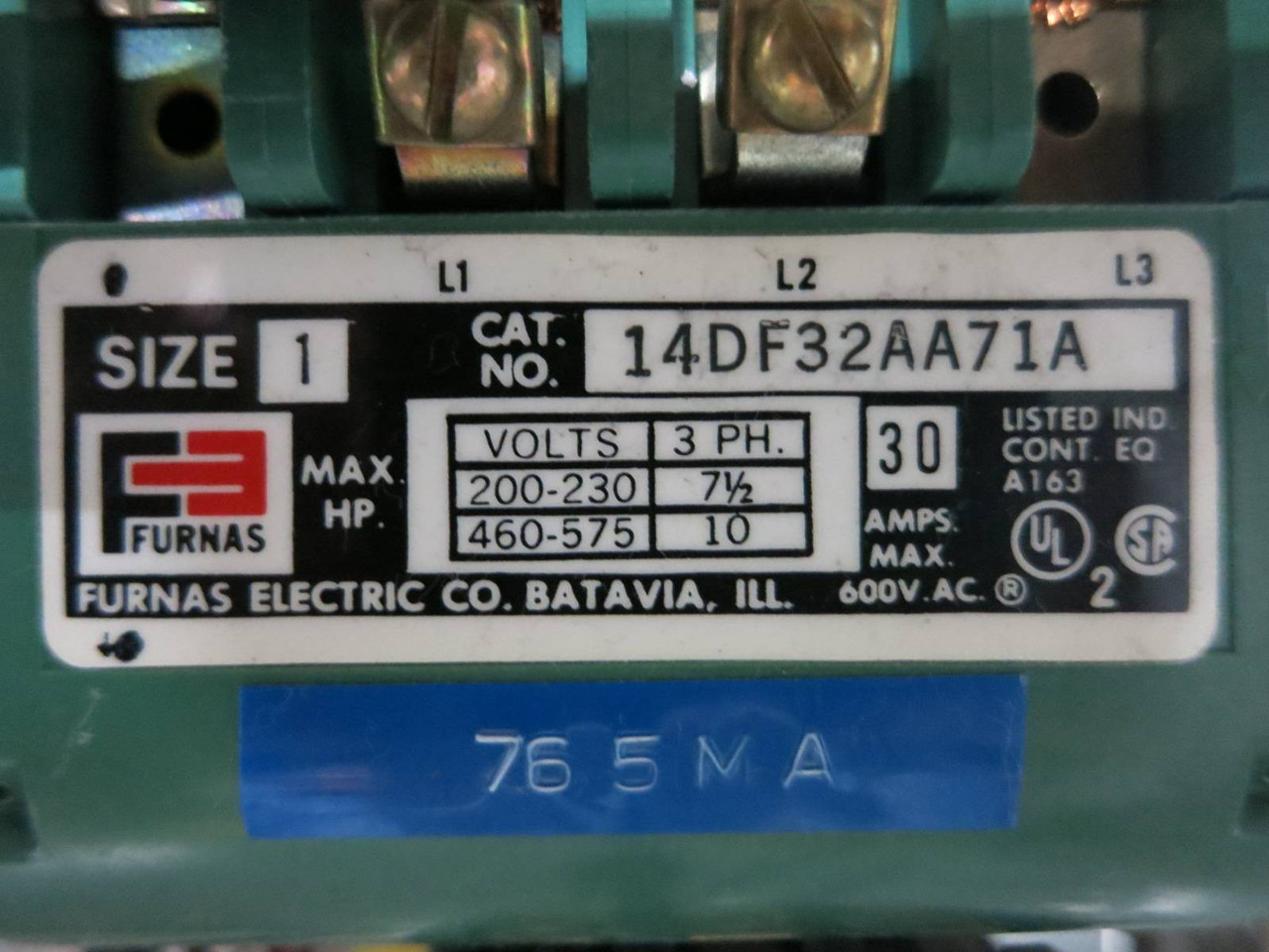 Siemens Tiastar Furnas System 89 Size 1 Starter 30 Amp Fused 12" MCC Bucket 30A (TK4632-4)