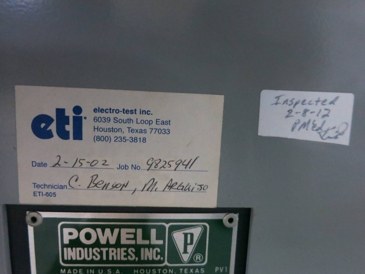 Powell Industries 2000A 15kV 15PV500-3 125DC Powl-Vac Vacuum Breaker PowlVac GE (PM2923-2)