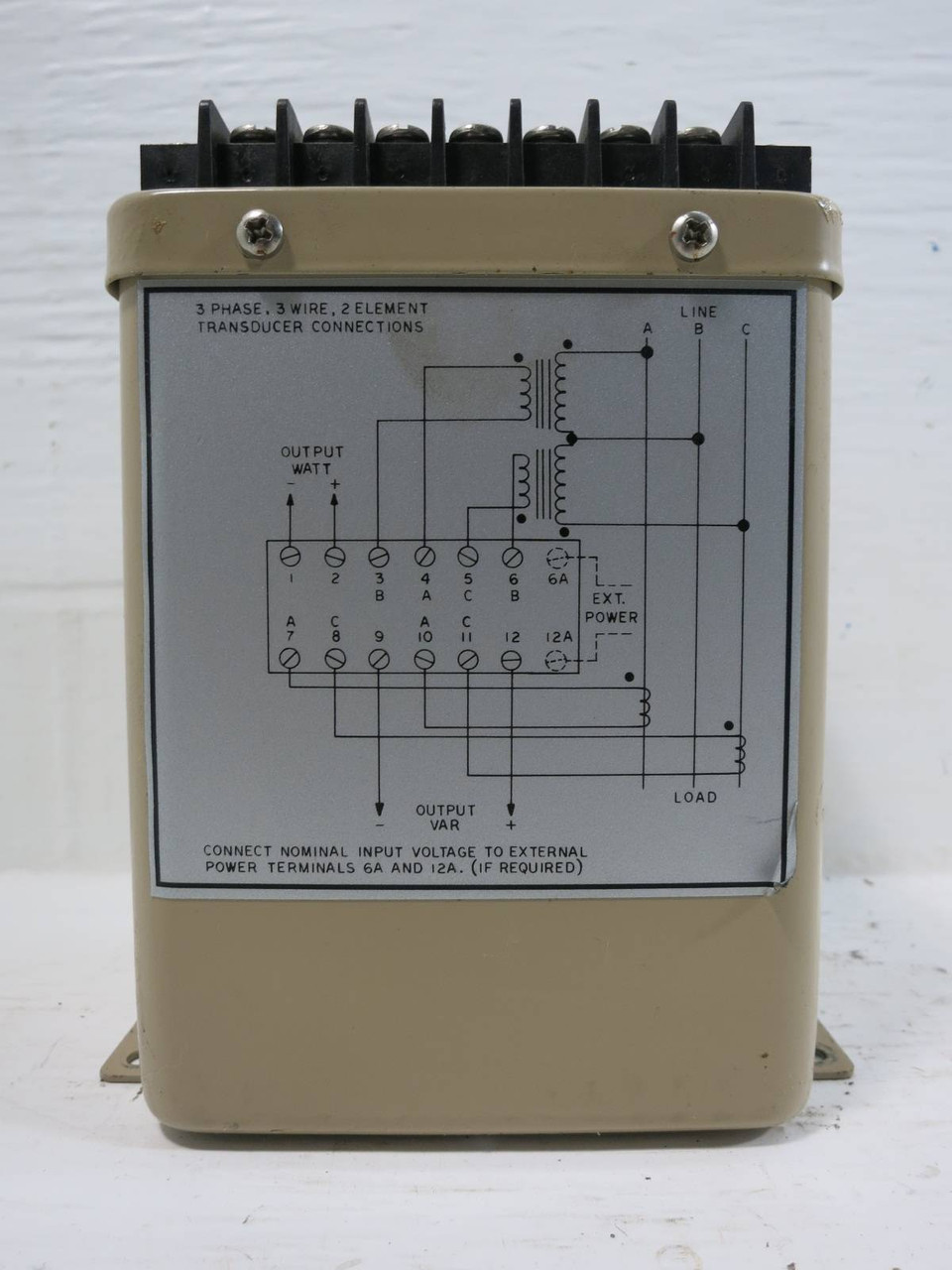 TransData 20EWRS525E Watt / Var Transducer 3PH 3W 2 Element 5A 120V (TK4682-7)