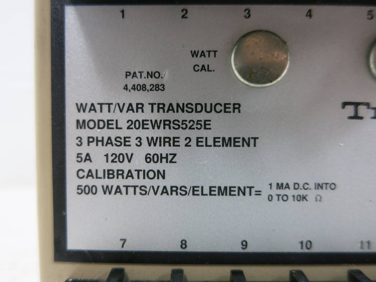 TransData 20EWRS525E Watt / Var Transducer 3PH 3W 2 Element 5A 120V (TK4682-7)