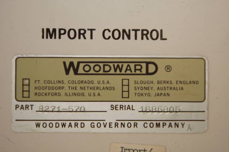 Woodward Governor Co Import Control 8271-570 (EBI5333-1)