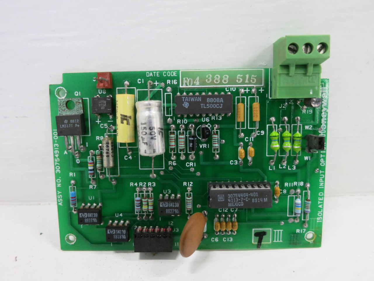 Honeywell 30754913-001 Isolated Input Option Board PLC Truline DR4500 Recorder (DW1397-1)