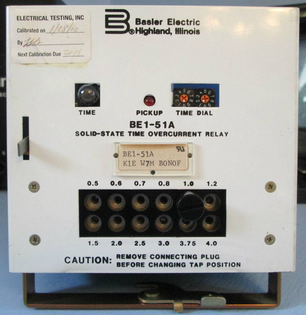 Basler Electric BE1-51A Solid-State Time Overcurrent Relay K1E W7M B0N0F BONOF (EBI0467-3)
